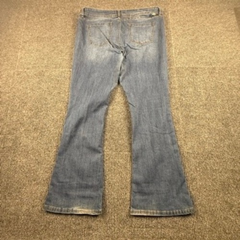 Source of Wisdom Slim Bootcut Jeans Womens 18 Blue Medium Wash Stretch Denim - Picture 2 of 15